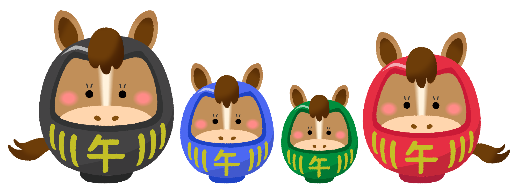 horse-daruma-family