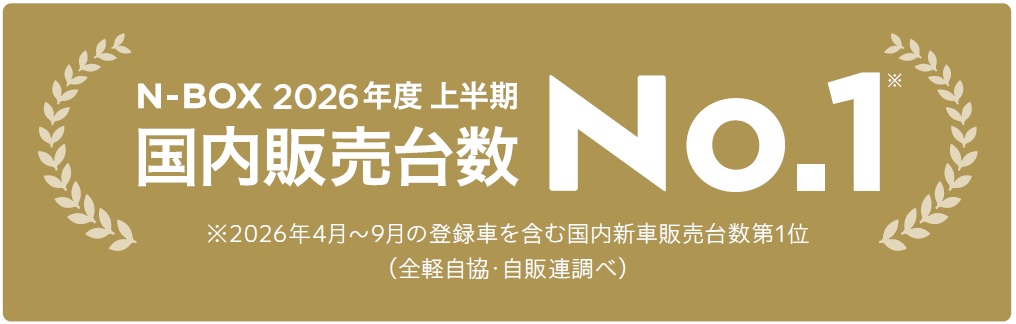 N-BOX 2026年度上半期国内販売台数No.1