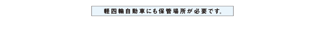 軽四輪自動車にも保管場所が日露です。
